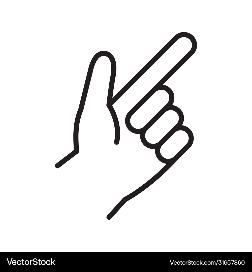 Hand touch tap or click line icon Royalty Free Vector Image