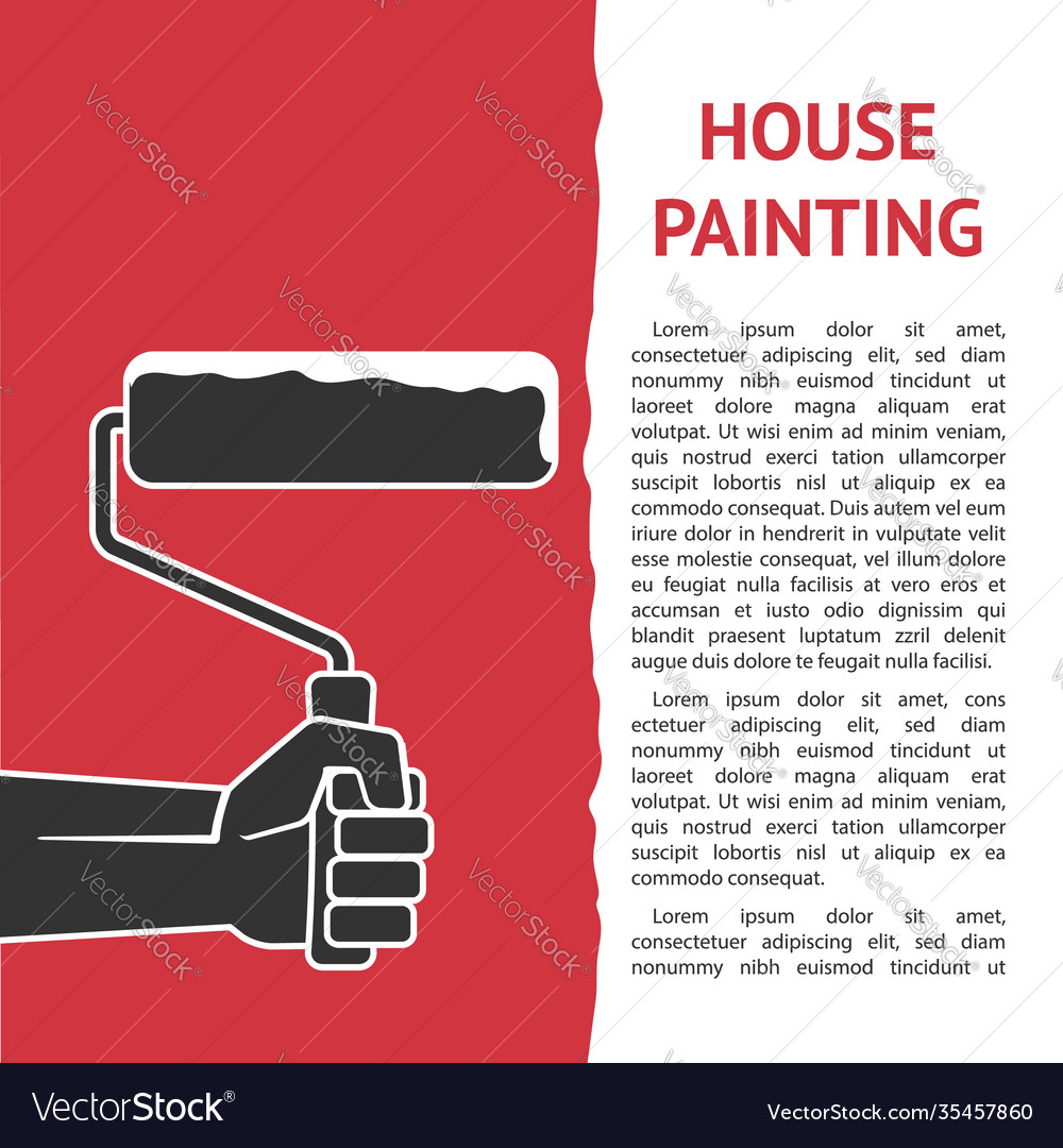 Houses painting hand with paint roller