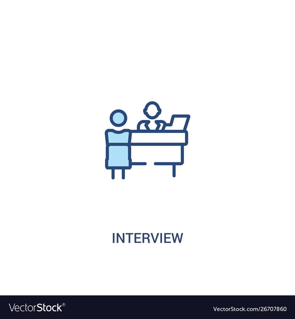 Interview concept 2 colored icon simple line