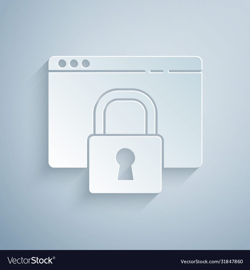 Paper cut secure your site with https ssl icon vector image Paper cut secure your site with https ssl icon