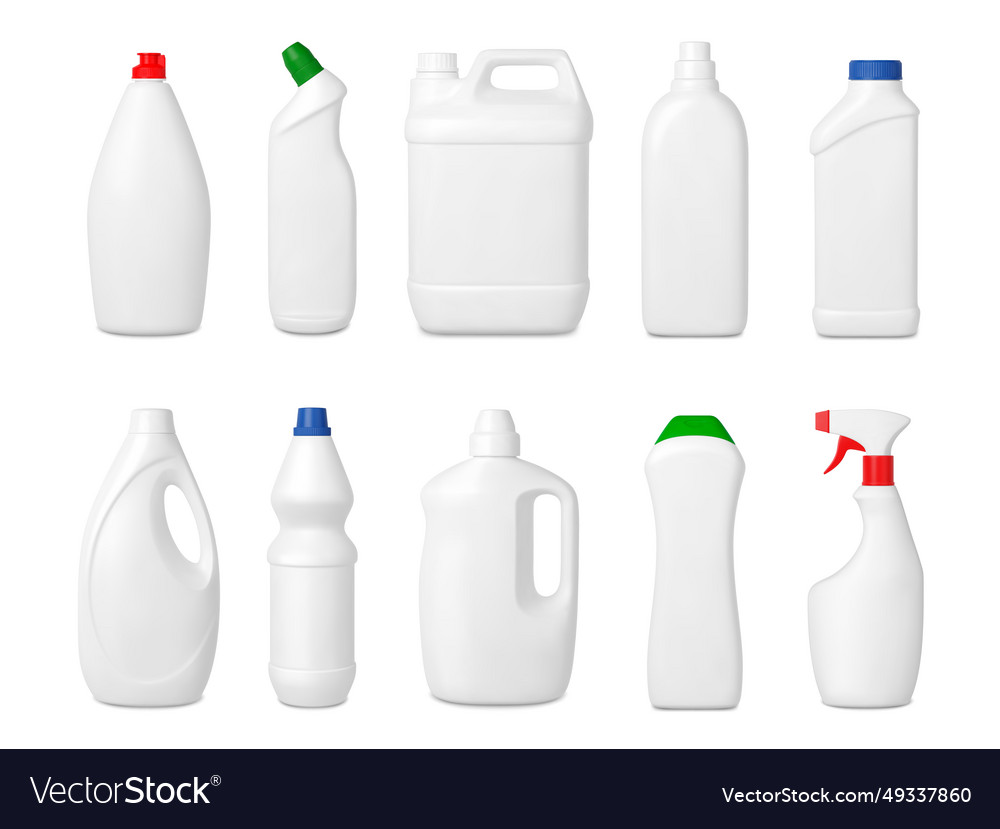 Realistic cleaning products plastic packaging Vector Image