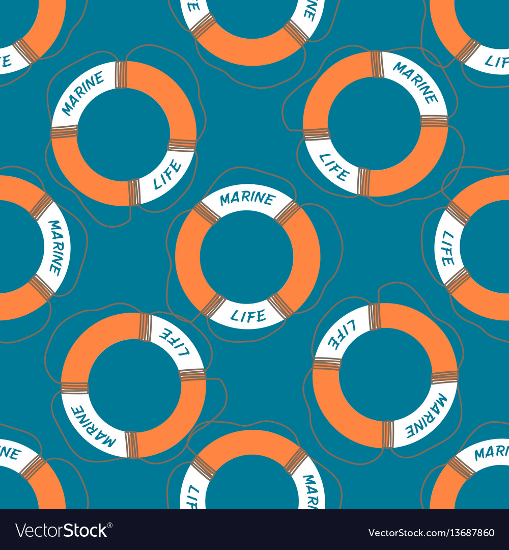 Seamless pattern with rescue circle Royalty Free Vector