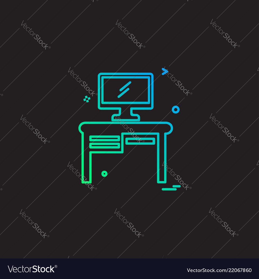 Study table icon design Vector Image Study table icon design