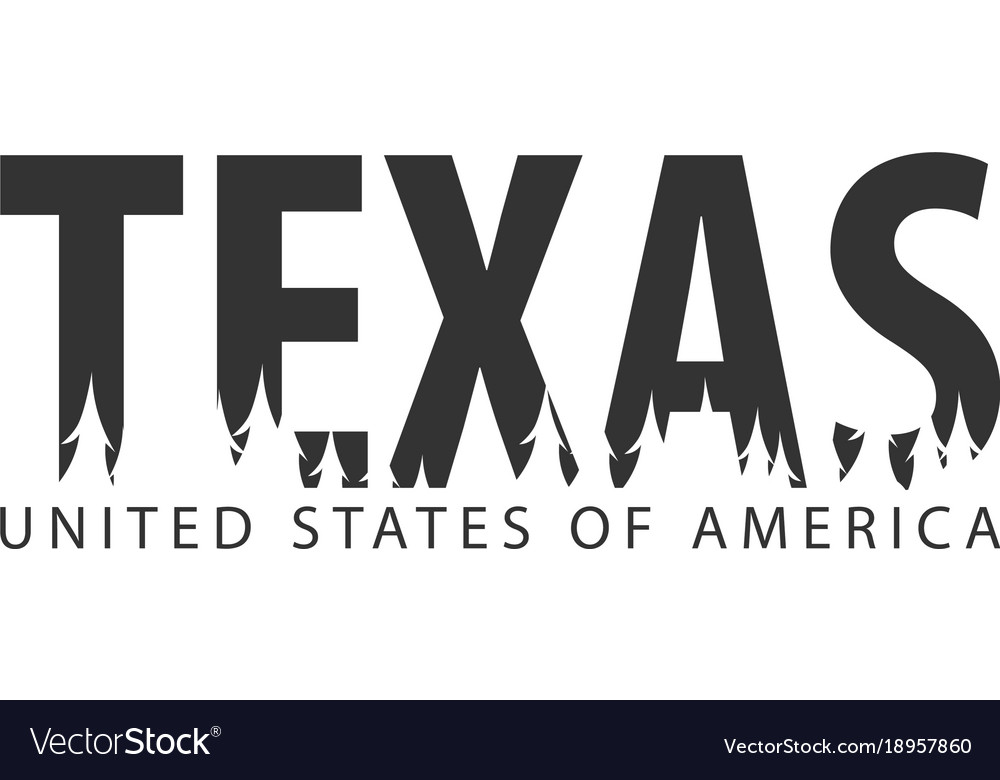 Texas usa united states of america text