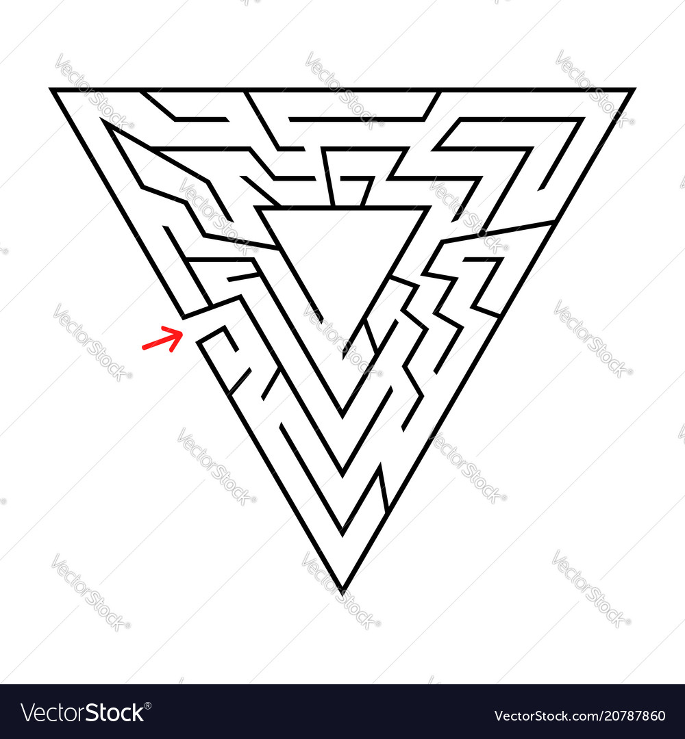 Dreieckiges Labyrinth mit Eingang und Ausgang vector image Dreieckiges Labyrinth mit Eingang und Ausgang