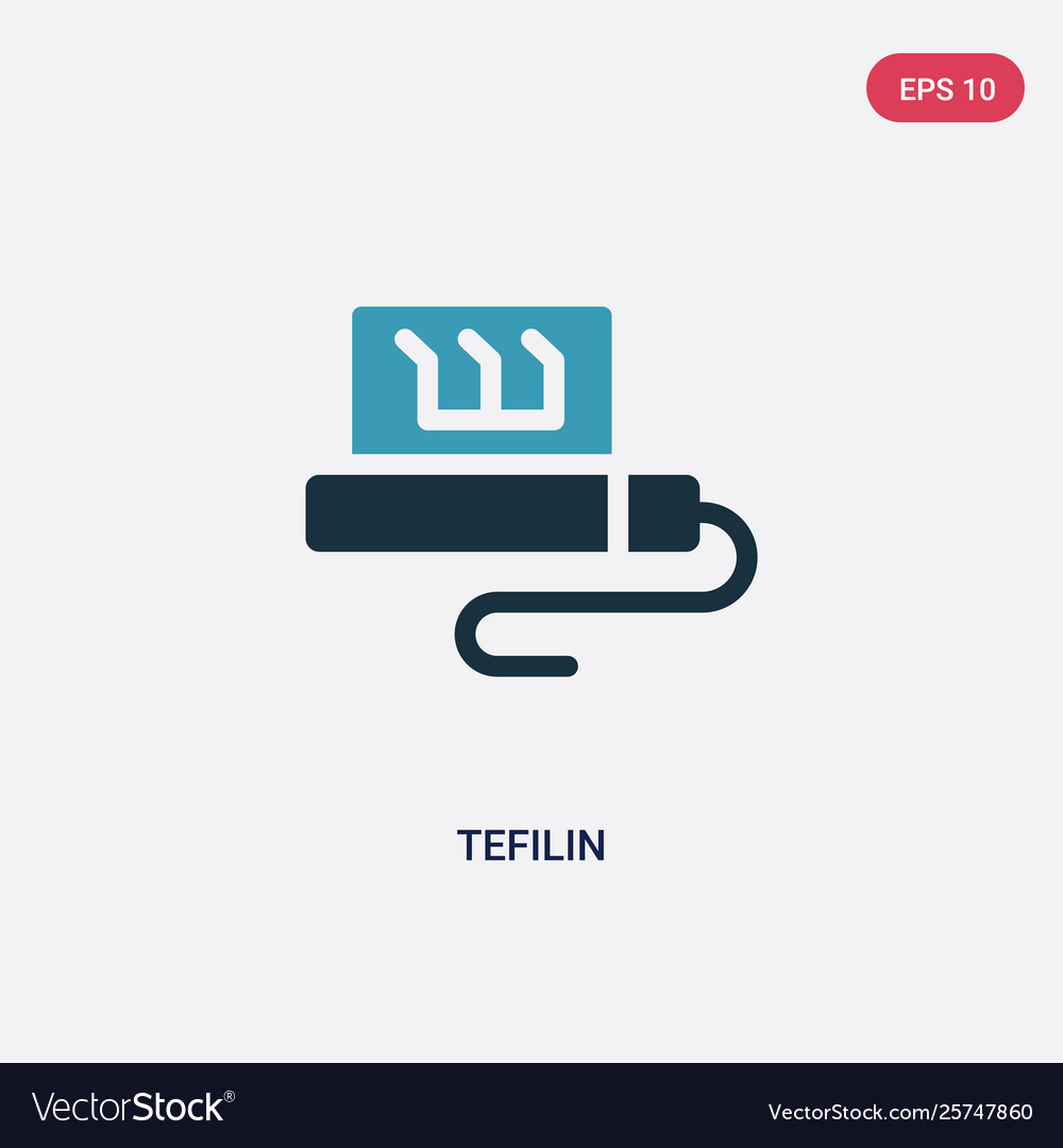 Two color tefilin icon from religion concept