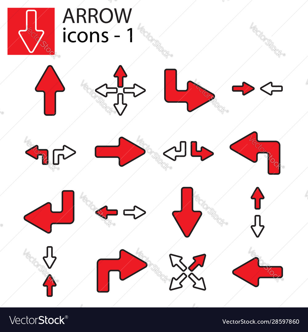 Web icons set - line arrows vector image Web icons set - line arrows