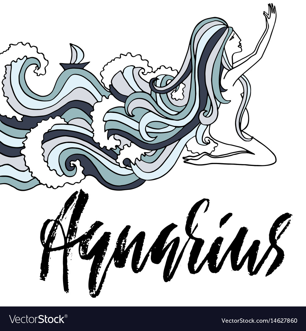 Zodiac sign of aquarius astrology Royalty Free Vector Image