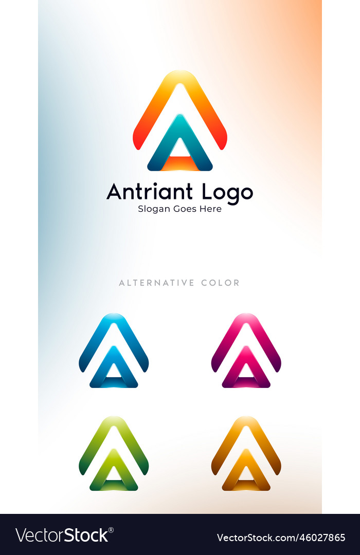 3d modern letter a logo design can