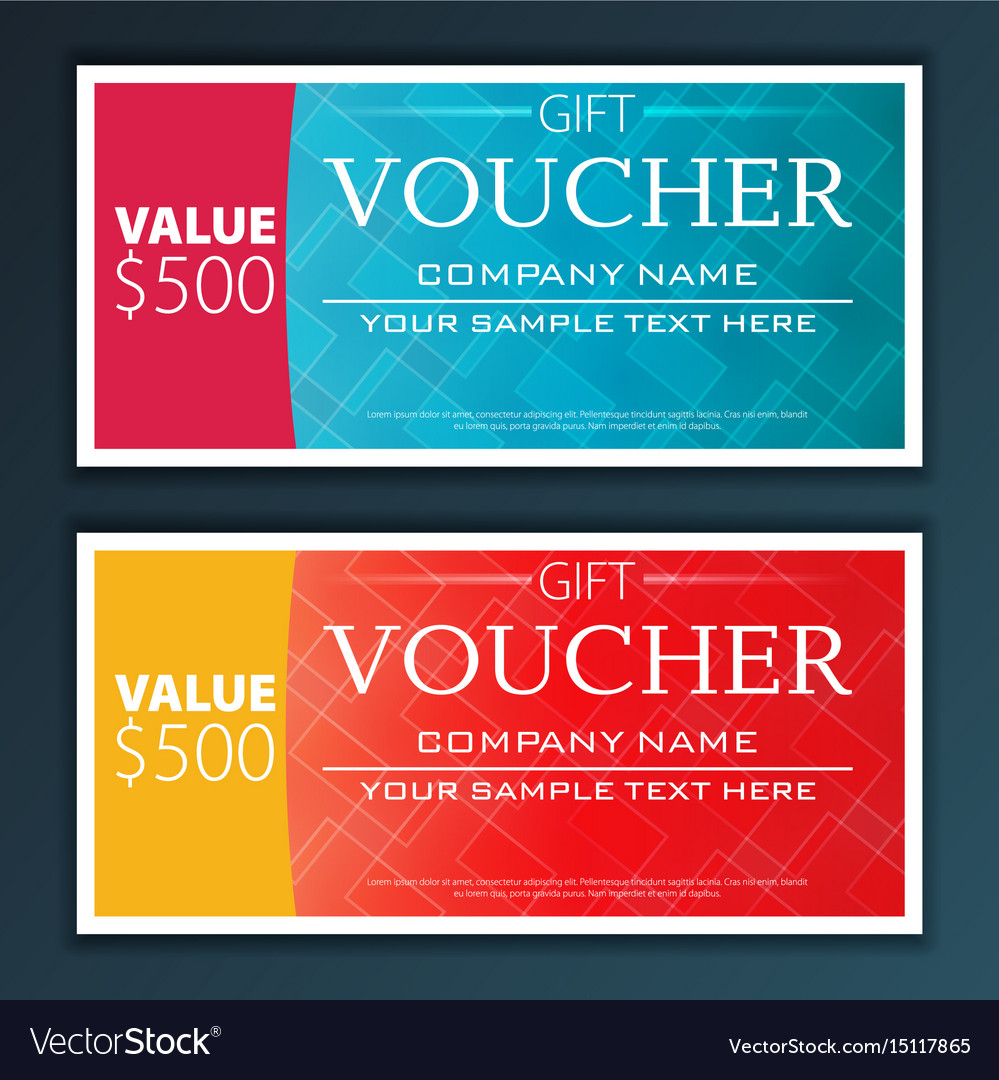 Gift Voucher Template With Modern Flat Pattern Vector Image