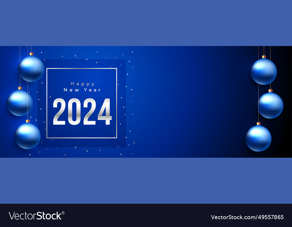 Happy new year 2024 party banner Royalty Free Vector Image