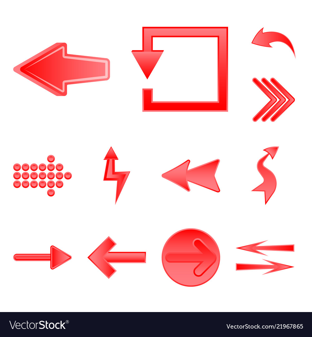 Isolated object of element and arrow icon set