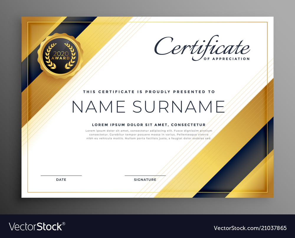 Download Luxury golden premium certificate design Vector Image