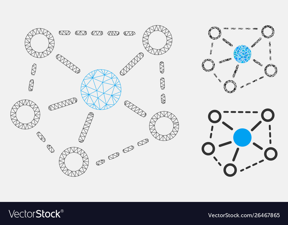 Molecule links mesh 2d model and triangle vector image Molecule links mesh 2d model and triangle