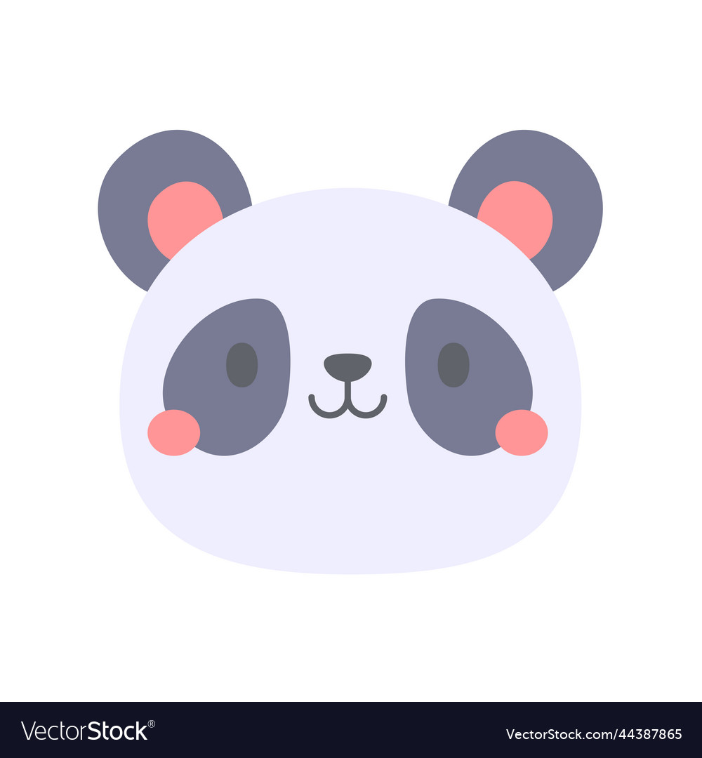 Panda cute animal face design for kids