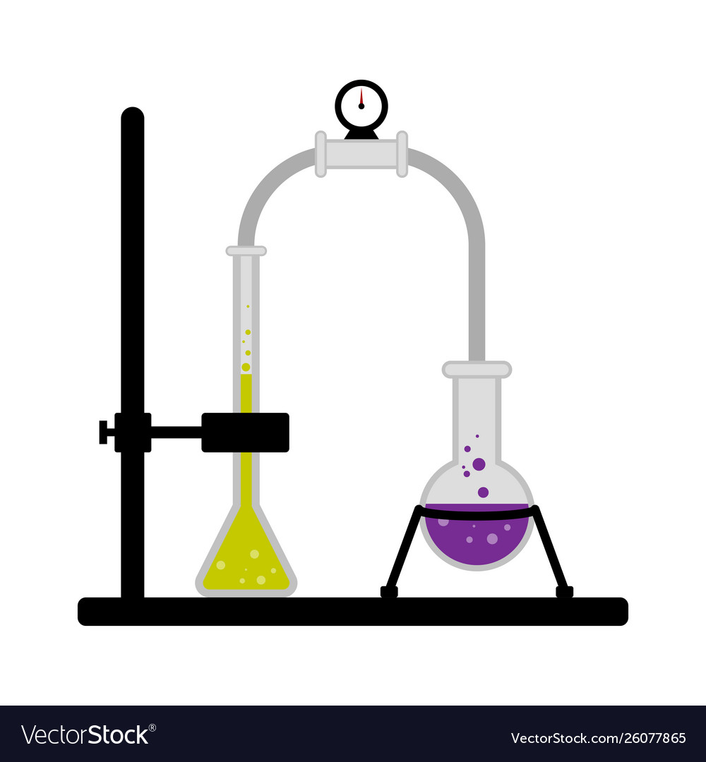 Science experiment with different flasks