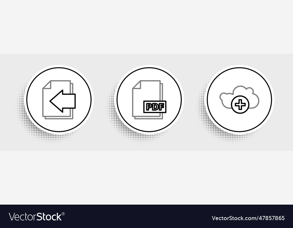 Zeile hinzufügen Cloud nächste Seite Pfeil und pdf Datei vector image Zeile hinzufügen Cloud nächste Seite Pfeil und pdf Datei