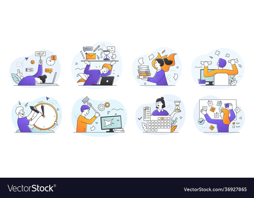 Stressmanagement und Burnout Konzept vector image Stressmanagement und Burnout Konzept