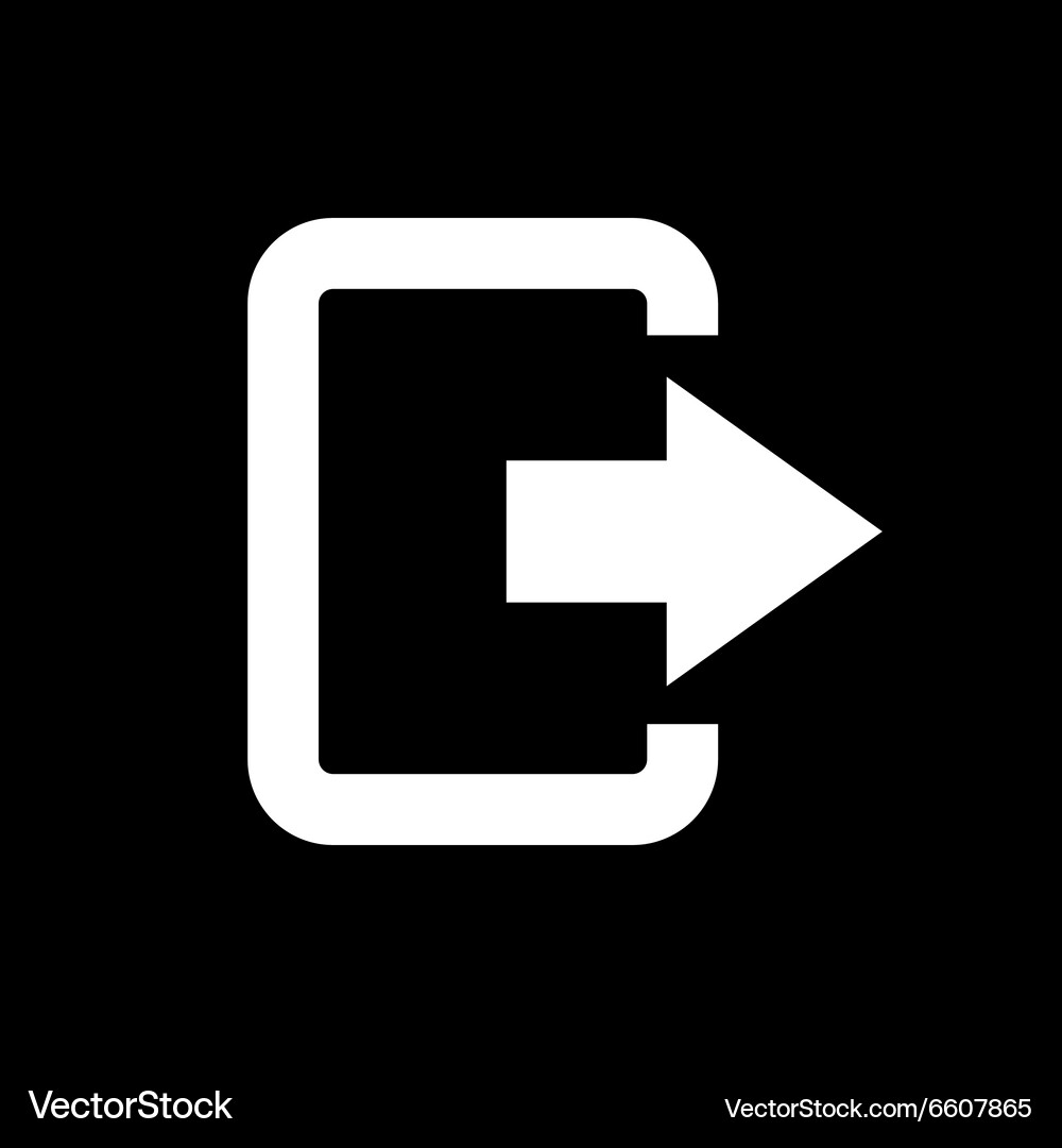 The exit bag icon Logout and output outlet out Vector Image