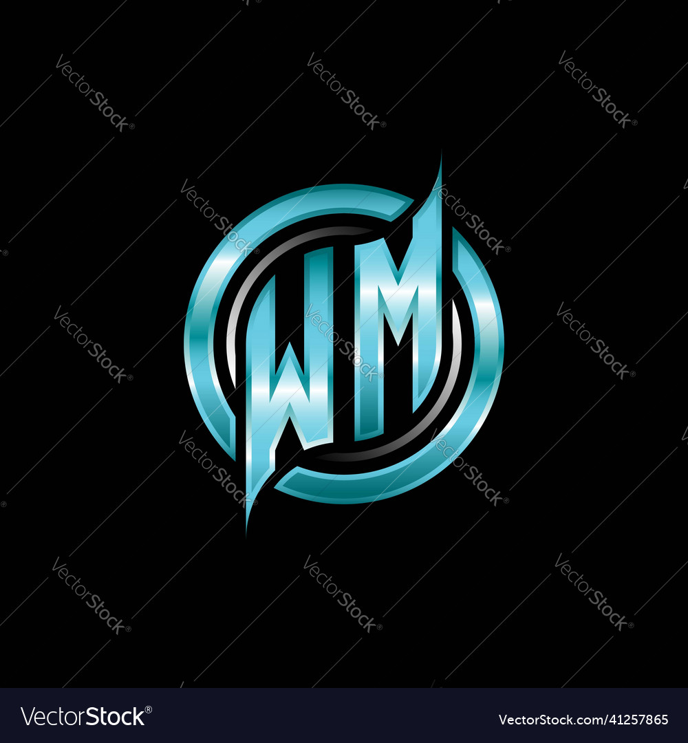 Wm initial monogram logo circle rounded Vector Image Wm initial monogram logo circle rounded