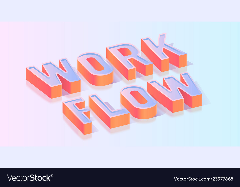 Workflow text title isometric template Vector Image Workflow text title isometric template