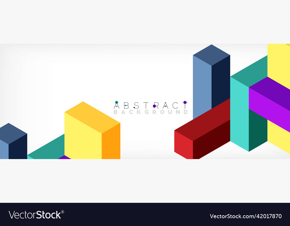 Abstract background 3d cubes cubic elements vector image Abstract background 3d cubes cubic elements