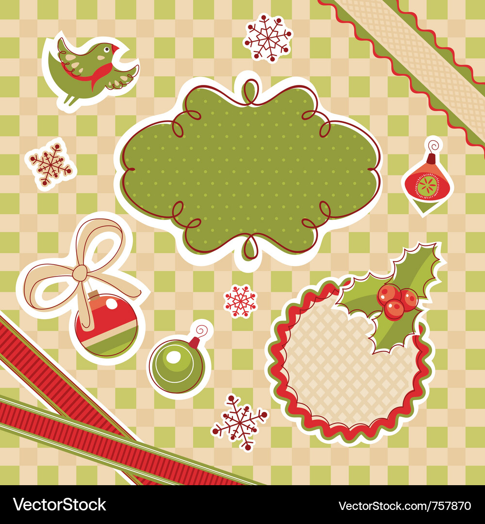 Abstract cute christmas design elements Royalty Free Vector