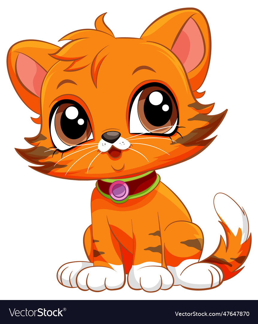 Adorable cat cartoon character Royalty Free Vector Image