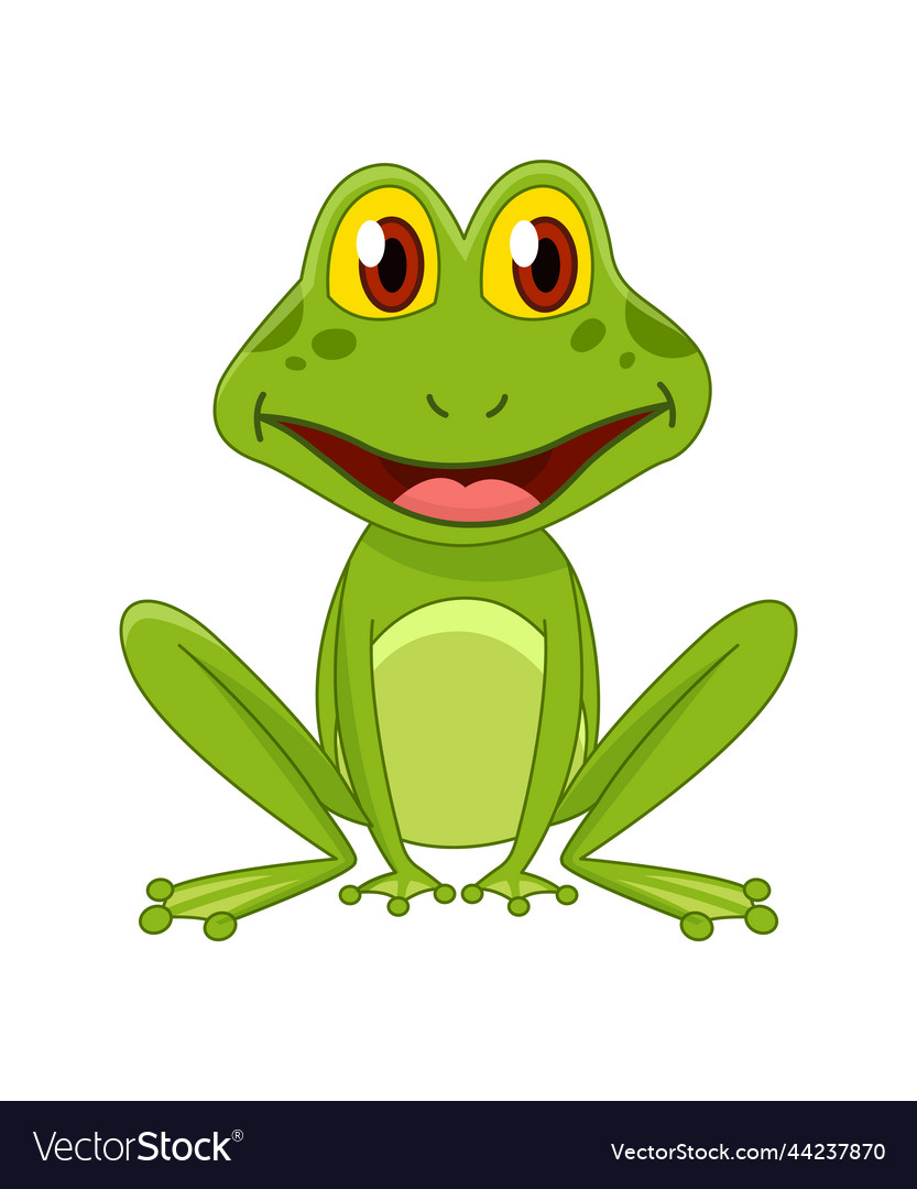 Cartoon frogs funny frog little amphibia Vector Image