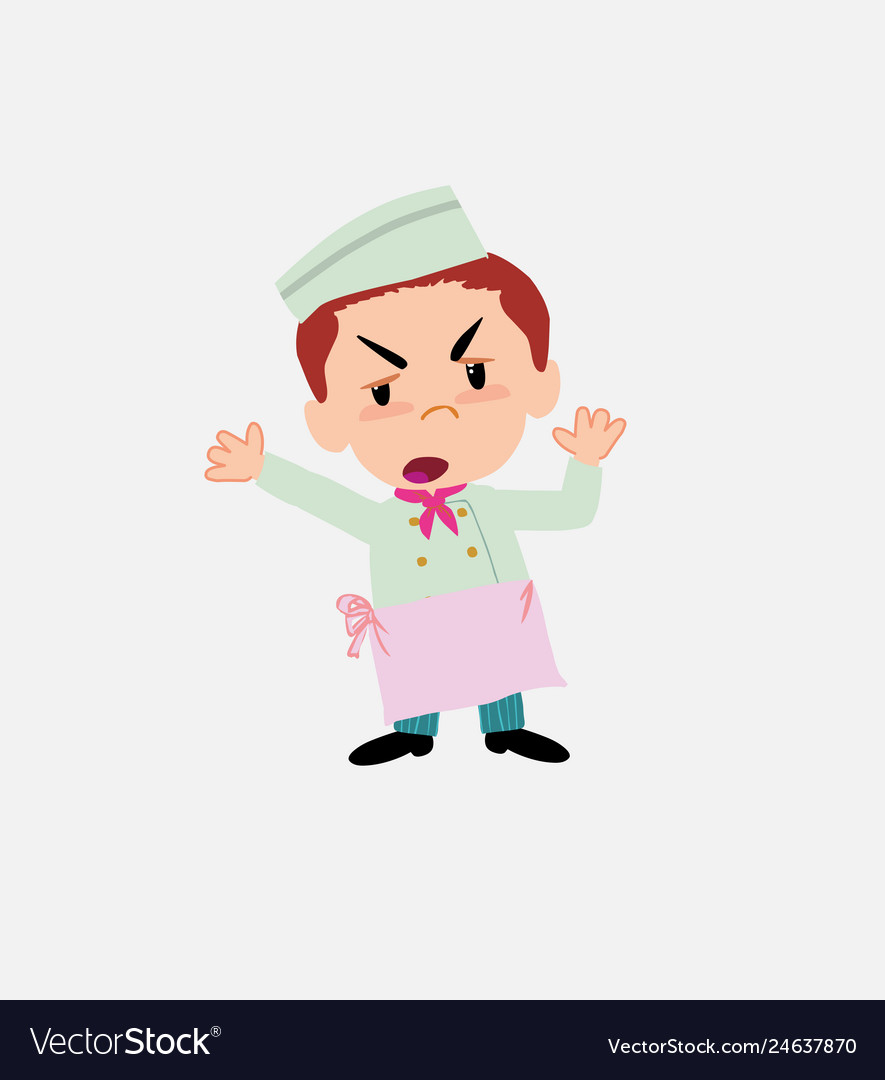 Chef argues something with a gesture of discontent Vector Image Chef argues something with a gesture of discontent