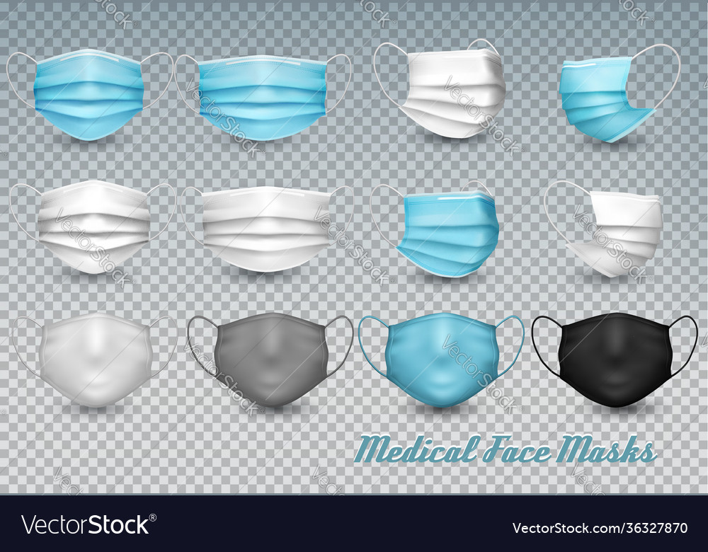 Collection A Blue And White Medical And Face Vector Image