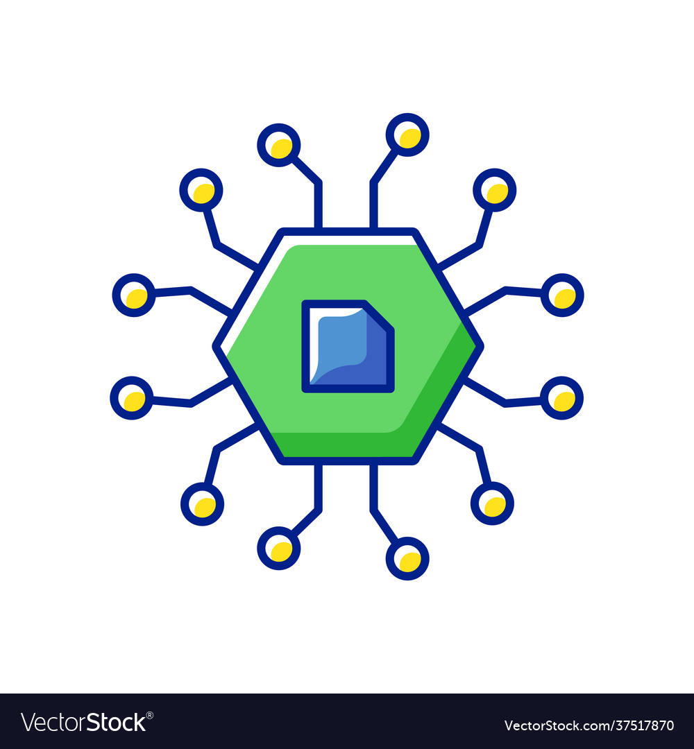 Computer components rgb color icon vector image Computer components rgb color icon