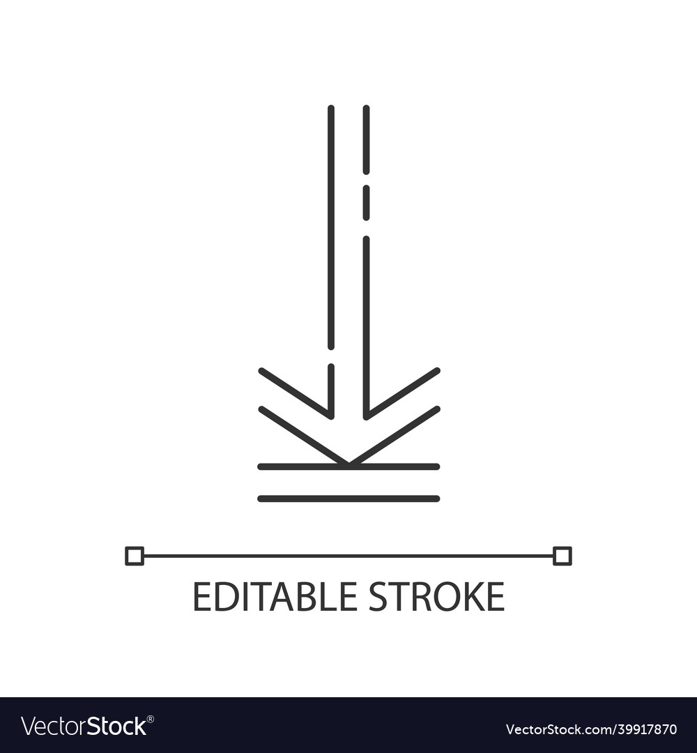 Down arrow upload pixel perfect linear icon vector image Down arrow upload pixel perfect linear icon
