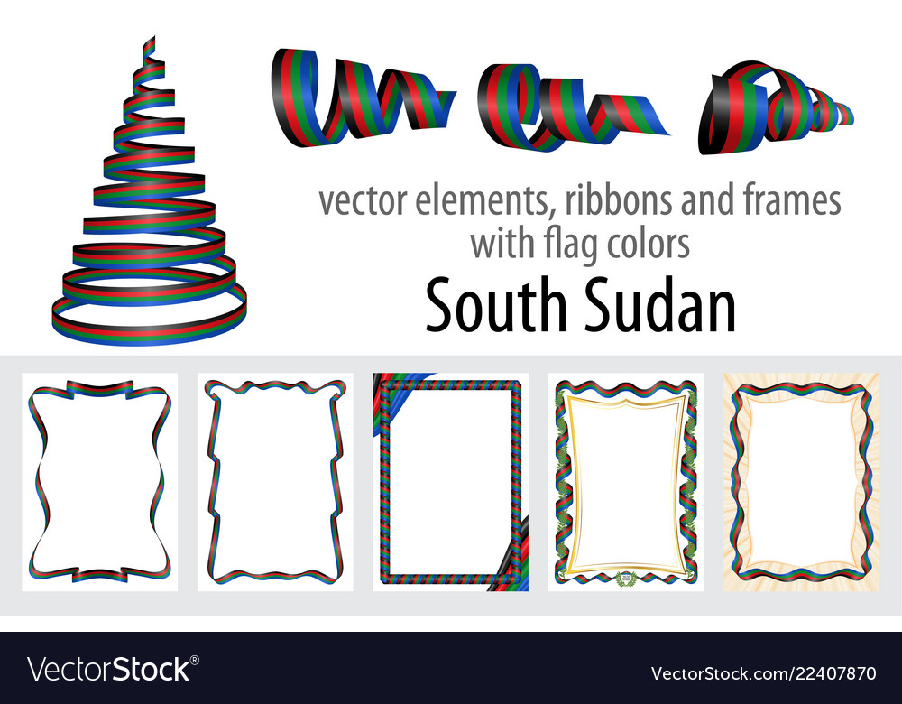 Elements ribbons and frames with flag colors