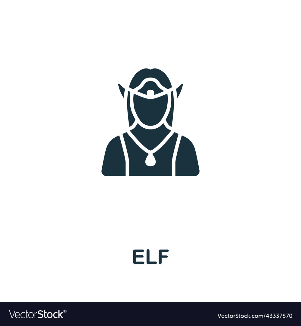 Elf icon monochrome simple line game element