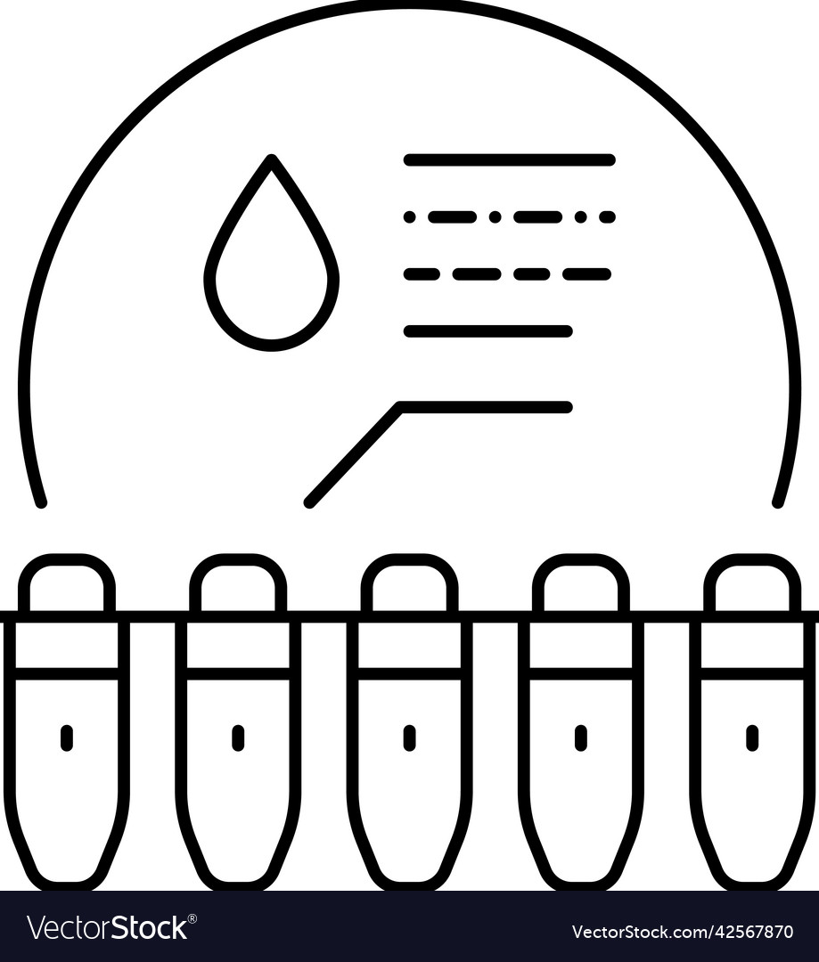 Hematology Analyzing Line Icon Royalty Free Vector Image 0625