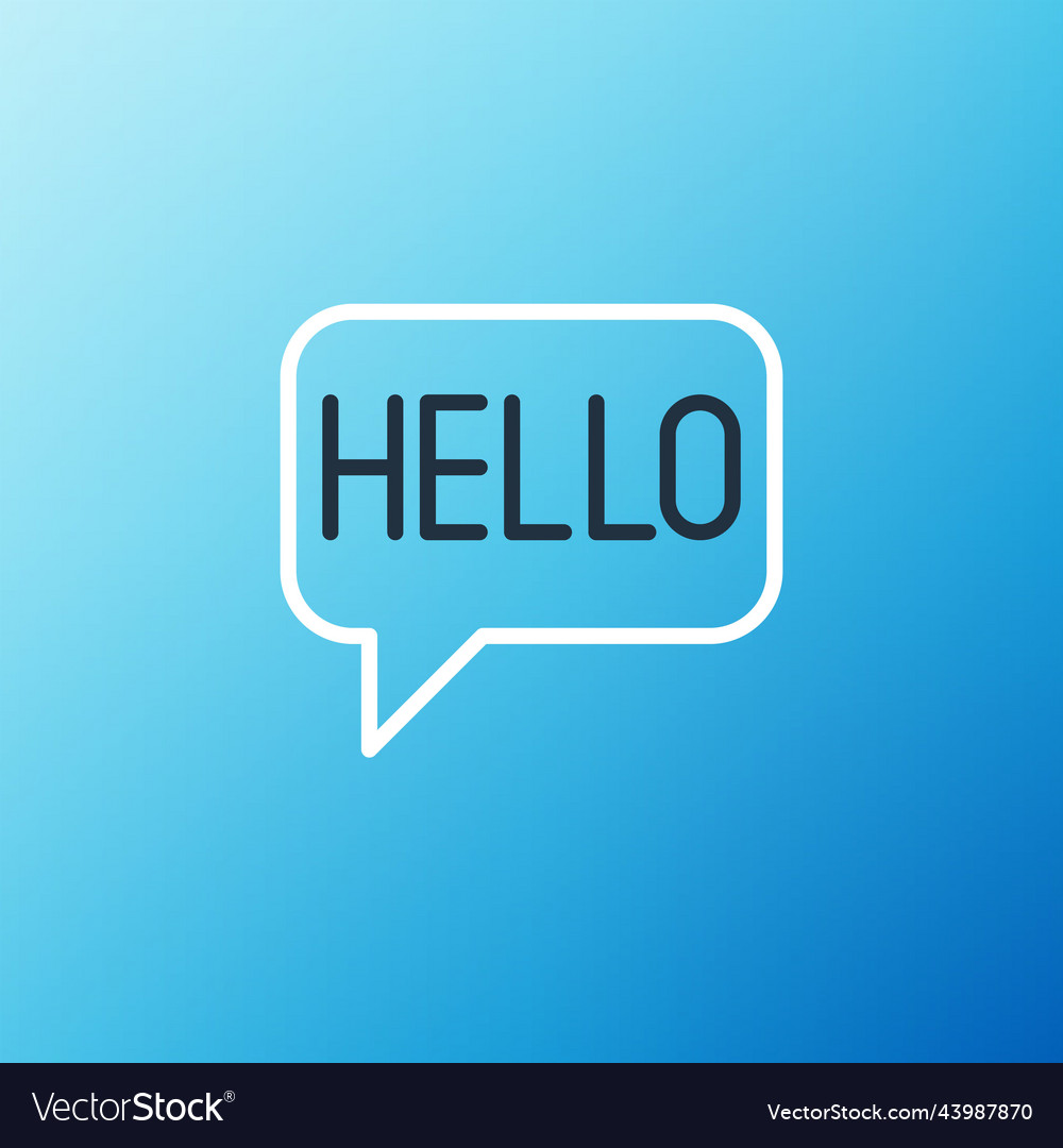Line hello in different languages icon isolated vector image Line hello in different languages icon isolated