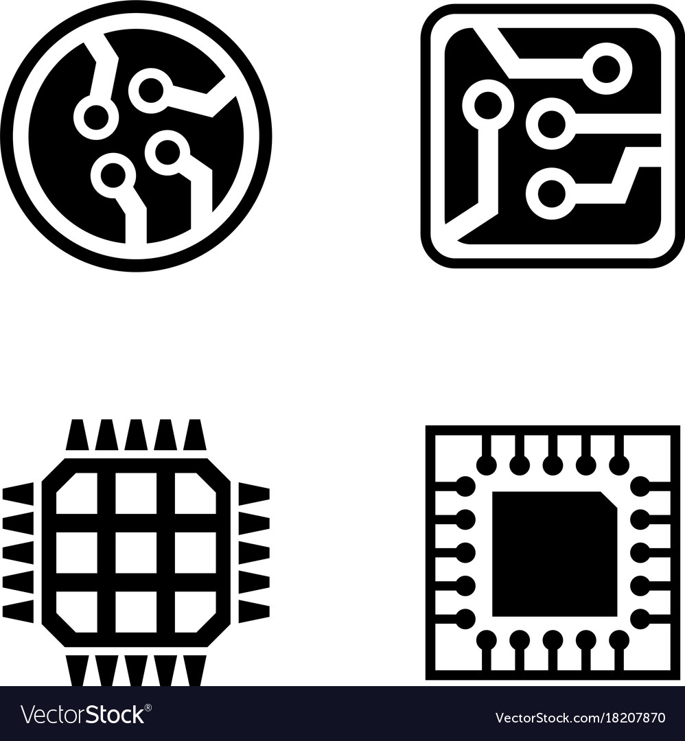 Microelectronics simple related icons