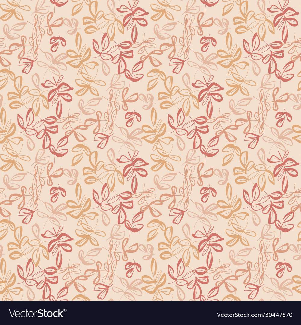 Naive leaves seamless pattern with vintage vibes