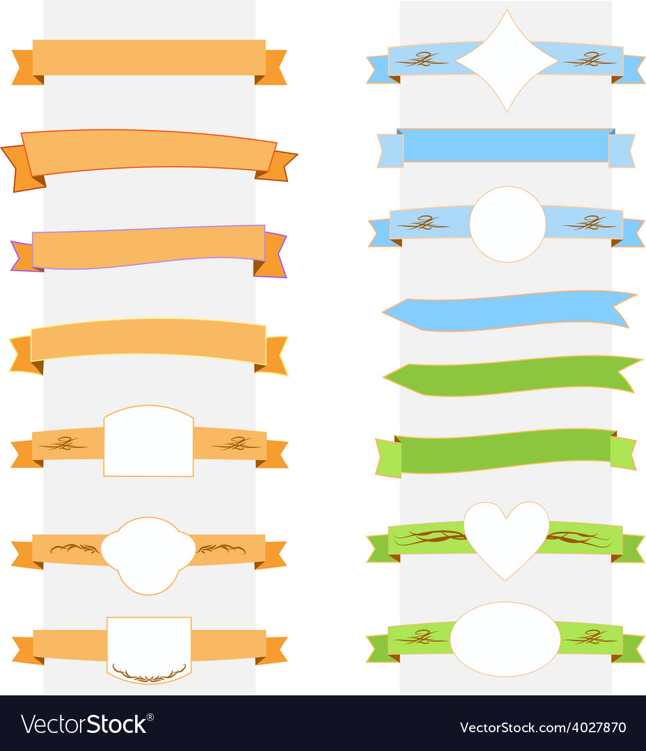Ribbon banner set