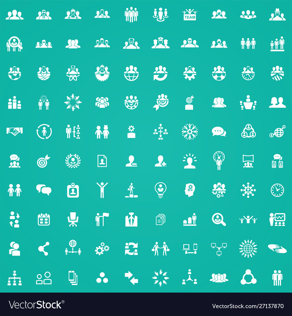 Teamwork 100 icons universal set for web and ui