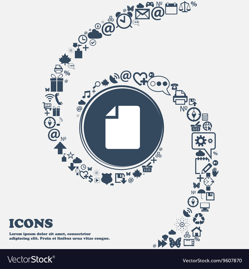 Text file icon sign in the center around many