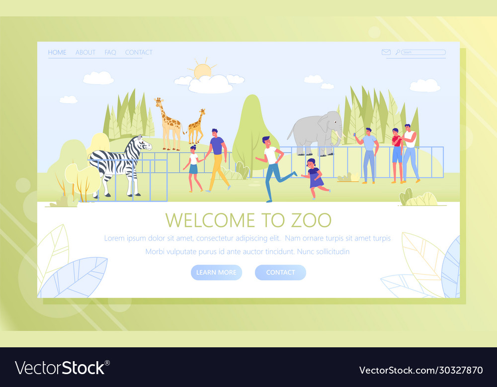 Welcome to zoo visitors and animals Royalty Free Vector