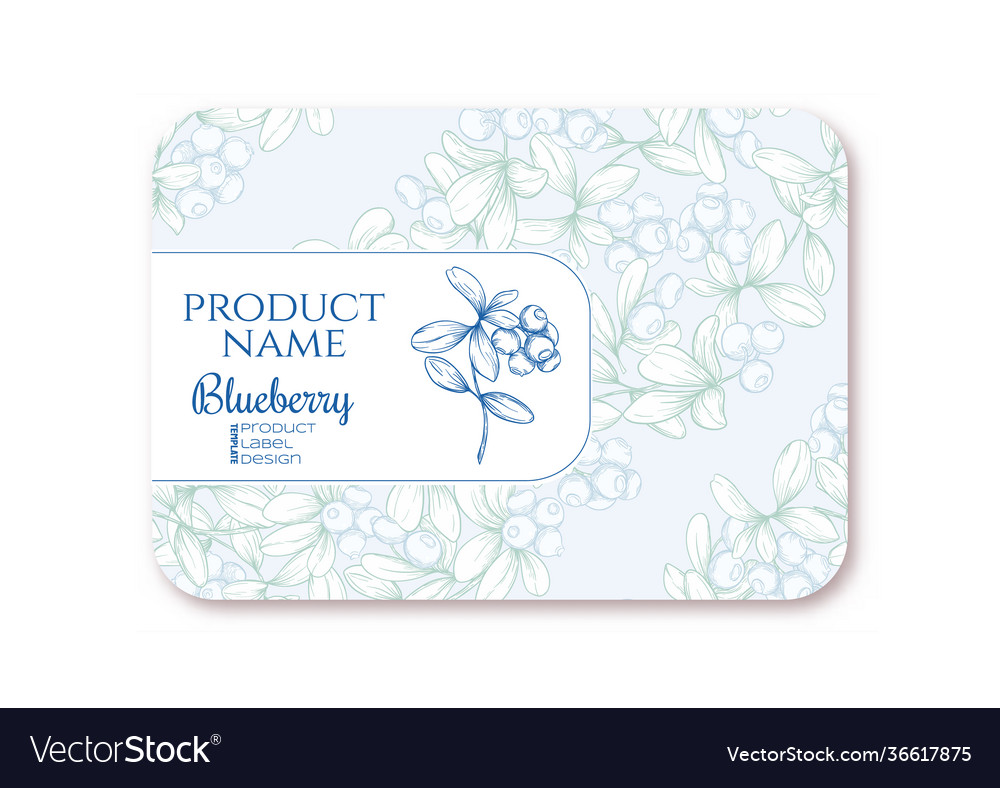Blueberry reife Beeren Vorlage für Produktlabel vector image Blueberry reife Beeren Vorlage für Produktlabel
