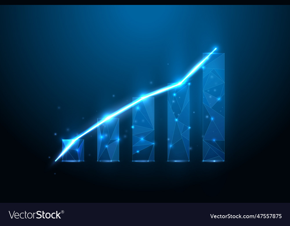 Business Strategy Digital Graph Chart Increase Vector Image