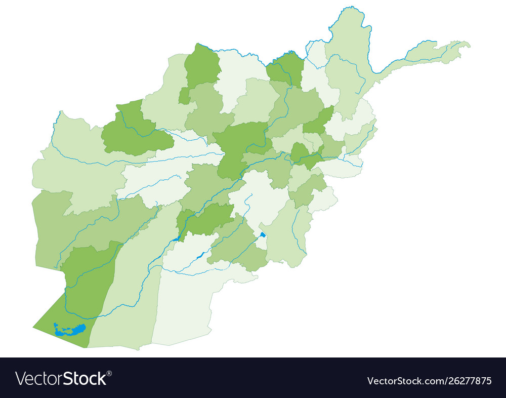 Detailed map afghanistan Royalty Free Vector Image