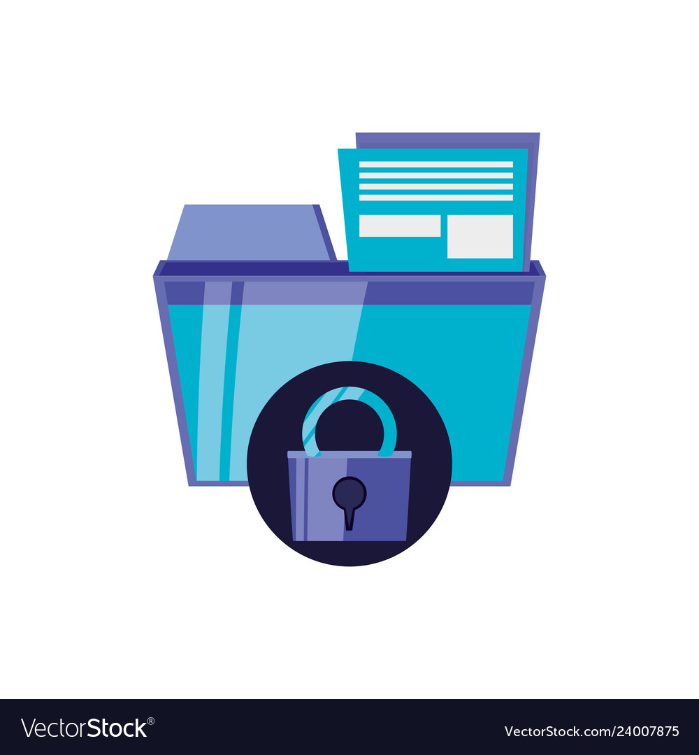 File folder with secure padlock