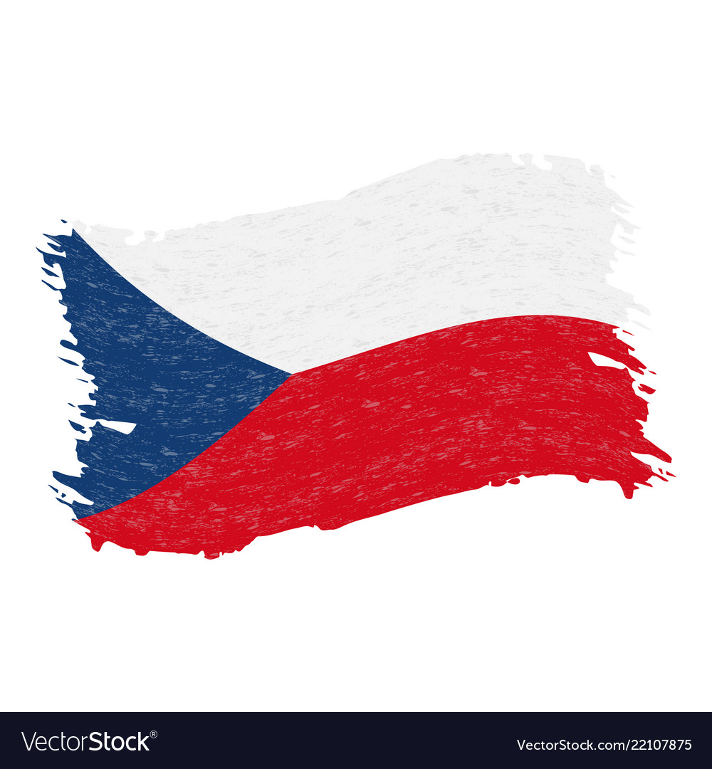 Flag czech republic grunge abstract brush Vector Image