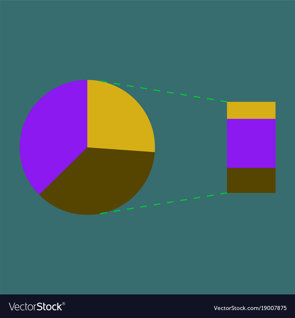 Flat icon on stylish background pie chart