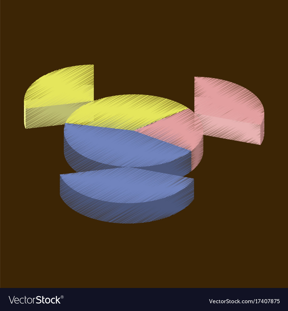 Flat shading style icon pie chart
